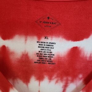 St. John's Bay Vibrant Red and White Top